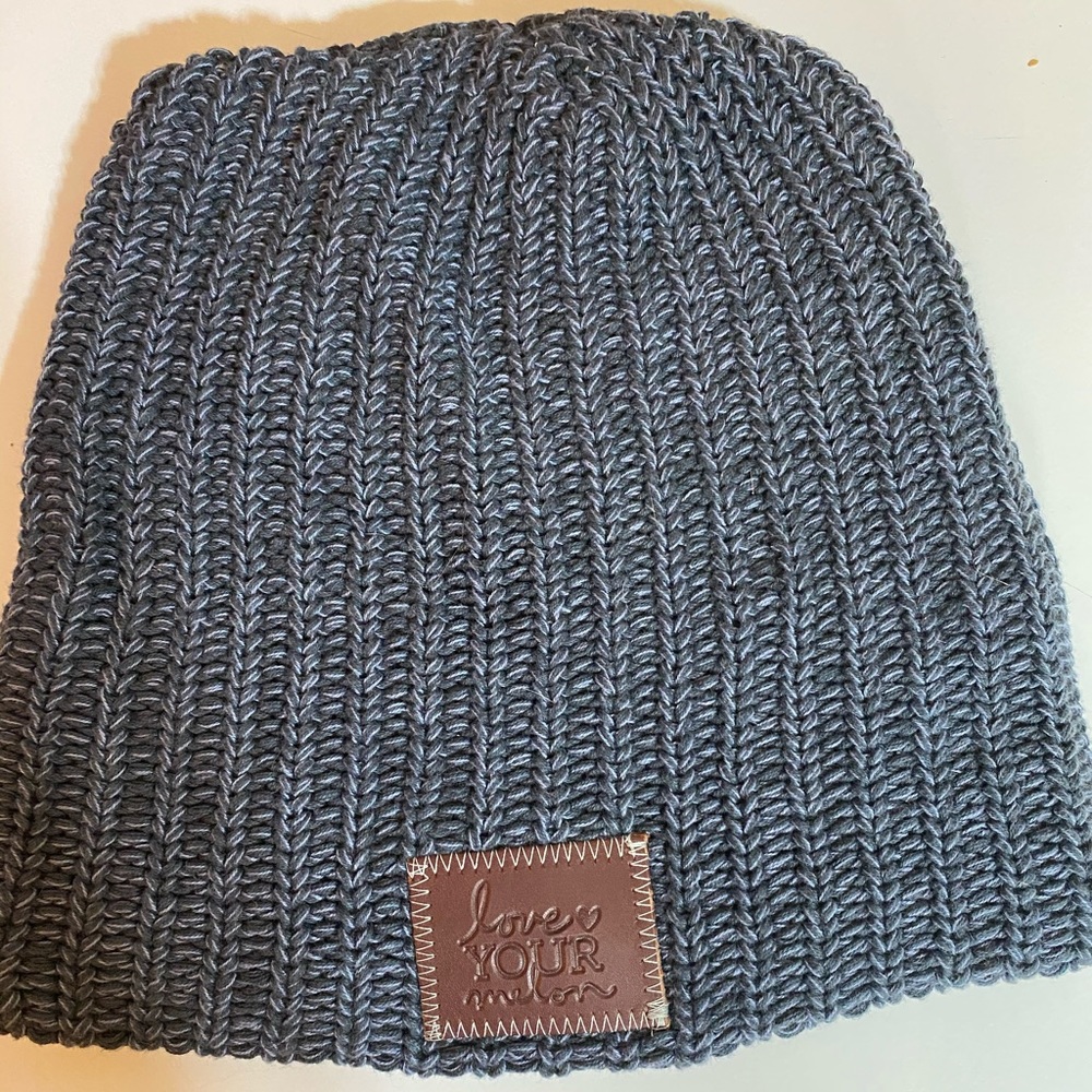 Never worn Love Your Melon Beanie (Blue + Grey)